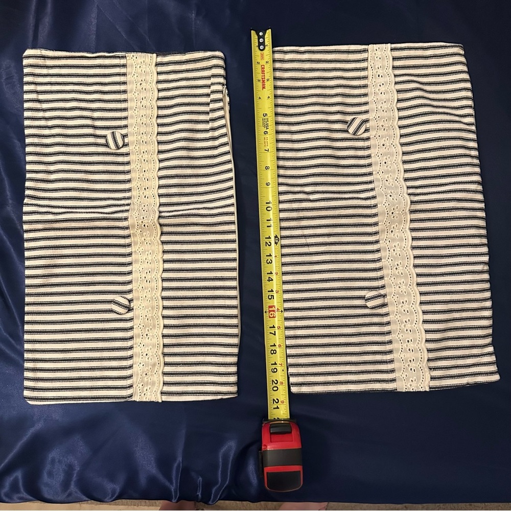 Striped Lace Accent Fabric pillow covers